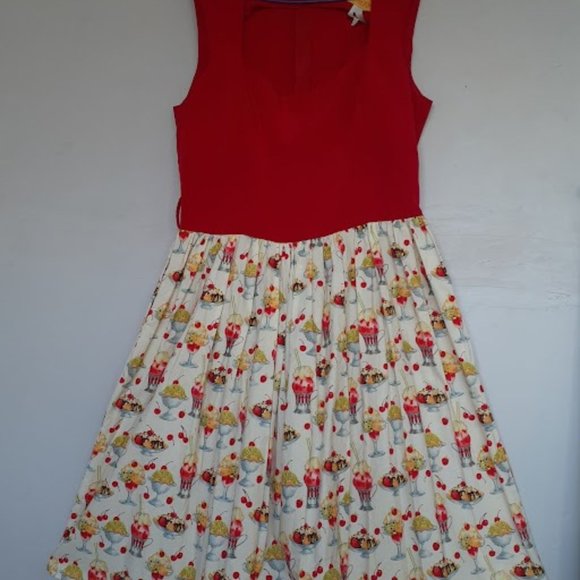 Bernie Dexter Red Icecream Sunday Dress - Picture 1 of 1